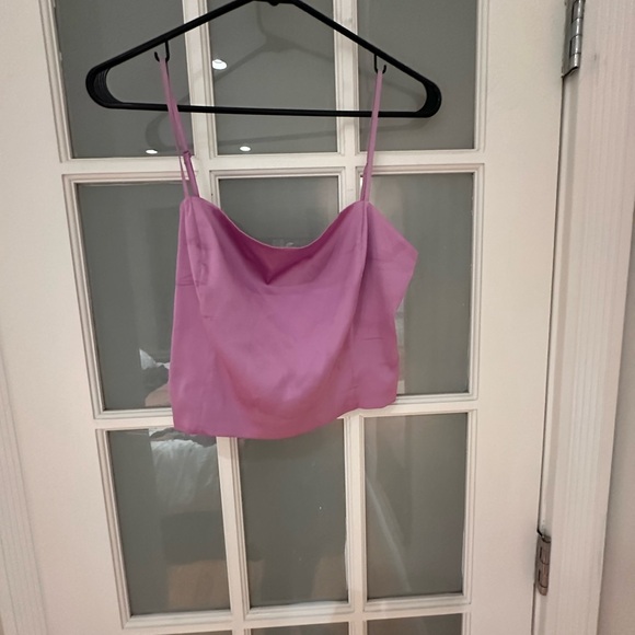 Aritzia Sunday Best Lilac Sleeveless Fitted Crop Shimmer Camisole - Picture 2 of 4